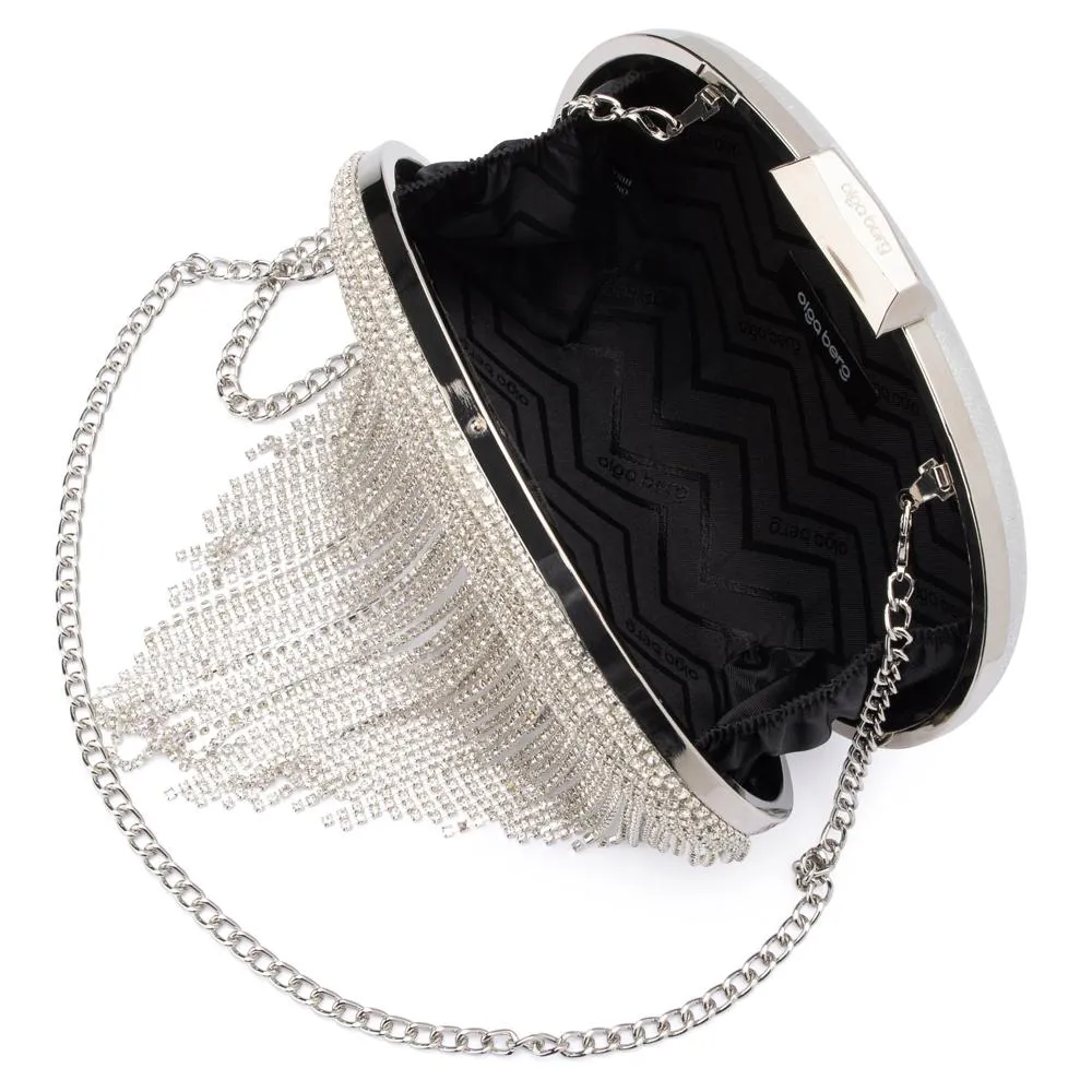 OB6262 BRIA CRYSTAL FRINGED BAG