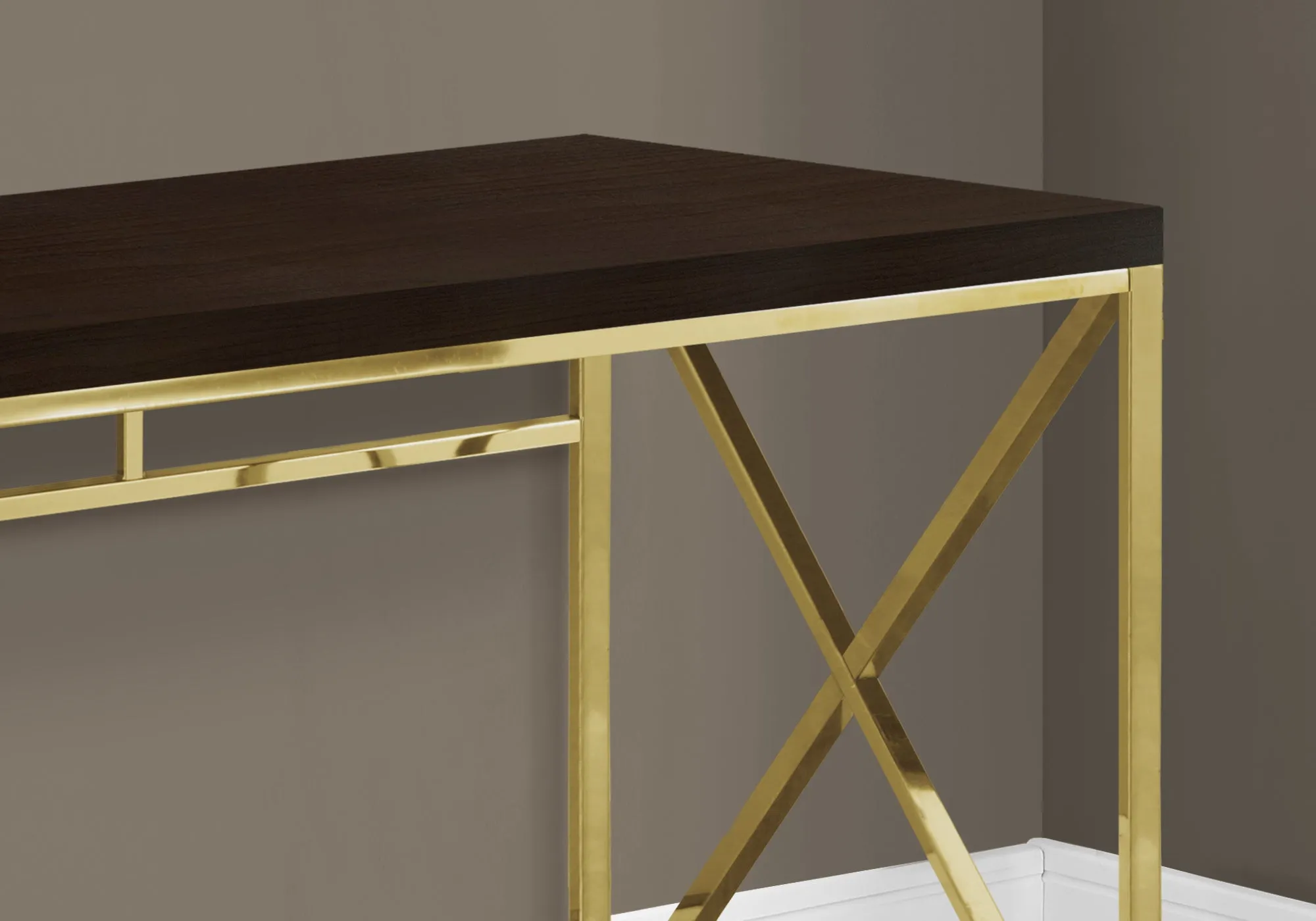 OFFICE SERIES - 48"L / ESPRESSO / GOLD METAL