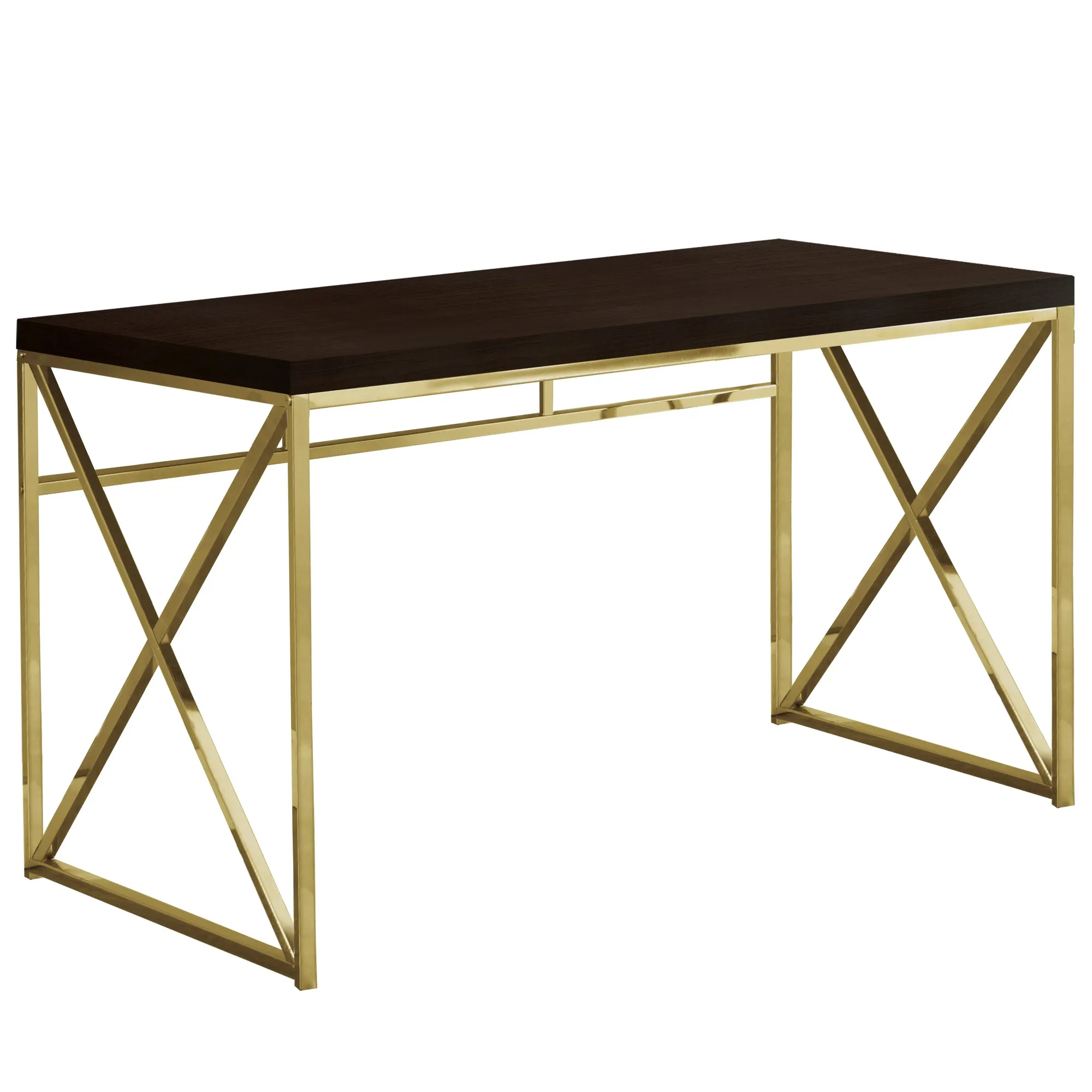 OFFICE SERIES - 48"L / ESPRESSO / GOLD METAL