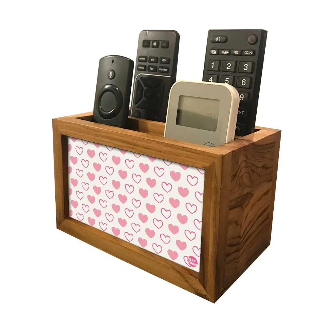 Organizer For TV AC Remotes - Pink Valentine Hearts