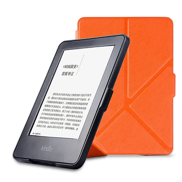 origami thin smart cover case PU leather stand cover for Amazon Kindle Paperwhite 1 2/paperwhite3(New model) free stylus film