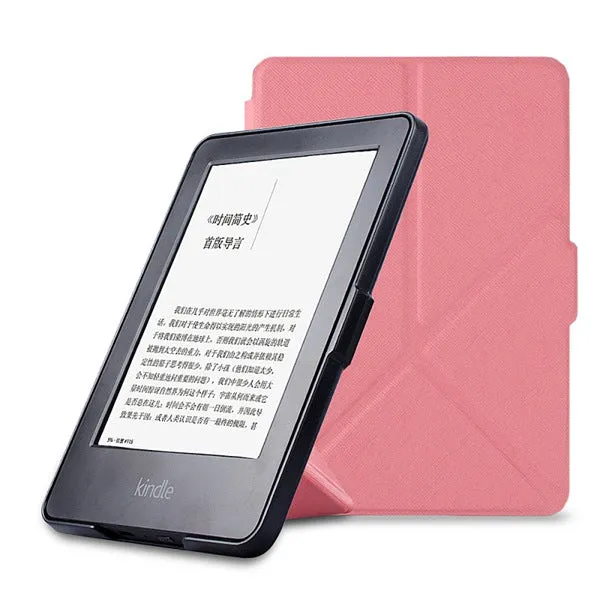 origami thin smart cover case PU leather stand cover for Amazon Kindle Paperwhite 1 2/paperwhite3(New model) free stylus film