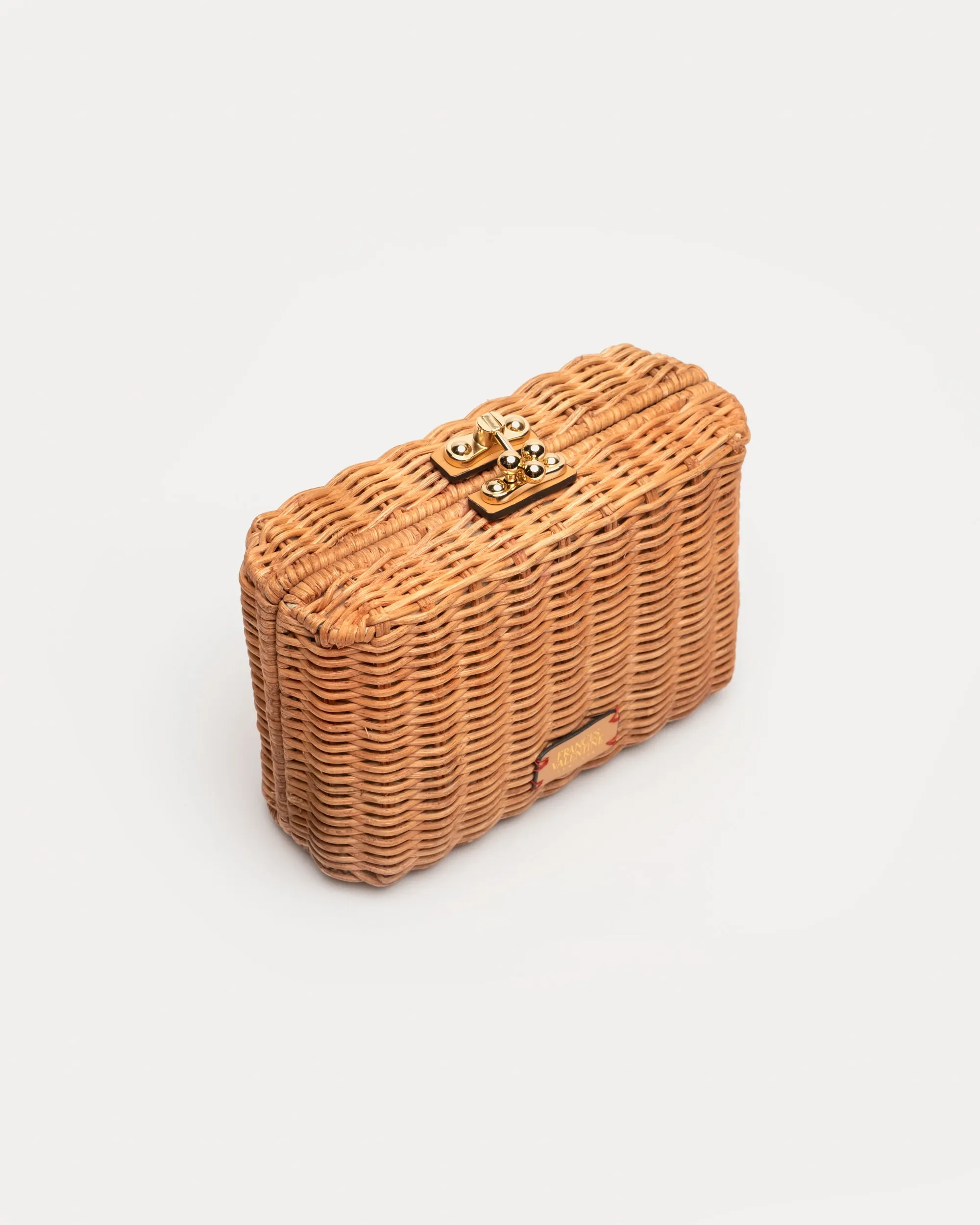 Paige Wicker Box Clutch Toast