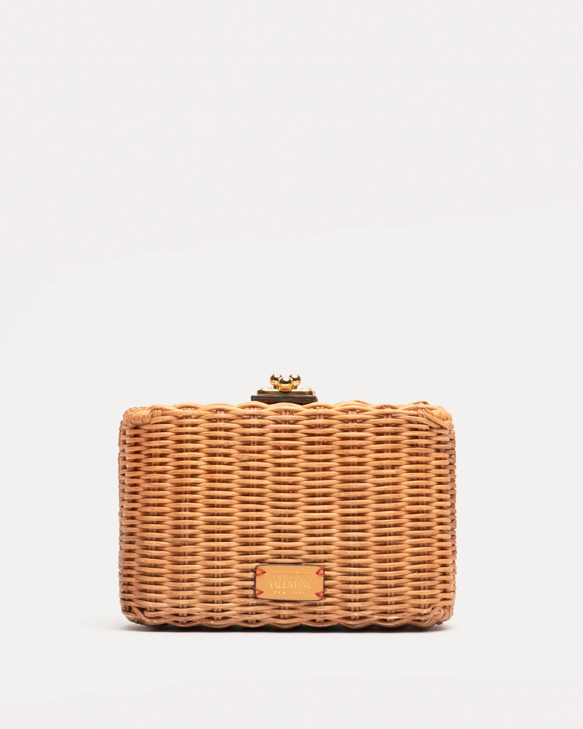 Paige Wicker Box Clutch Toast