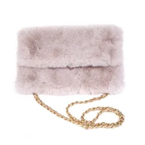 Park Lane Faux Fur Bag Stone