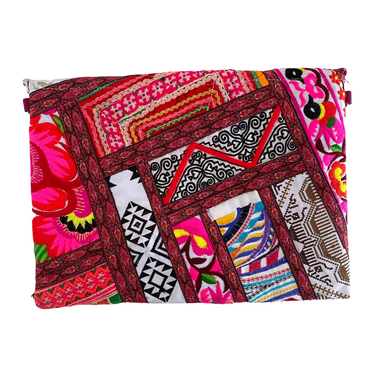 Patchwork Embroidered Clutch / iPad Bag - Thailand