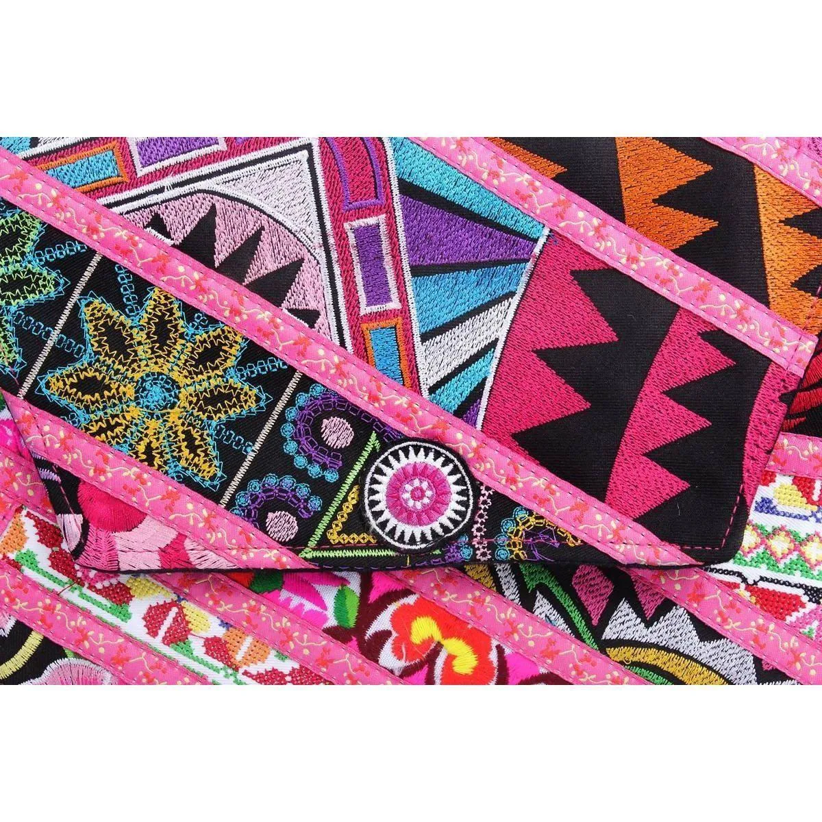 Patchwork Embroidered Clutch / iPad Bag - Thailand