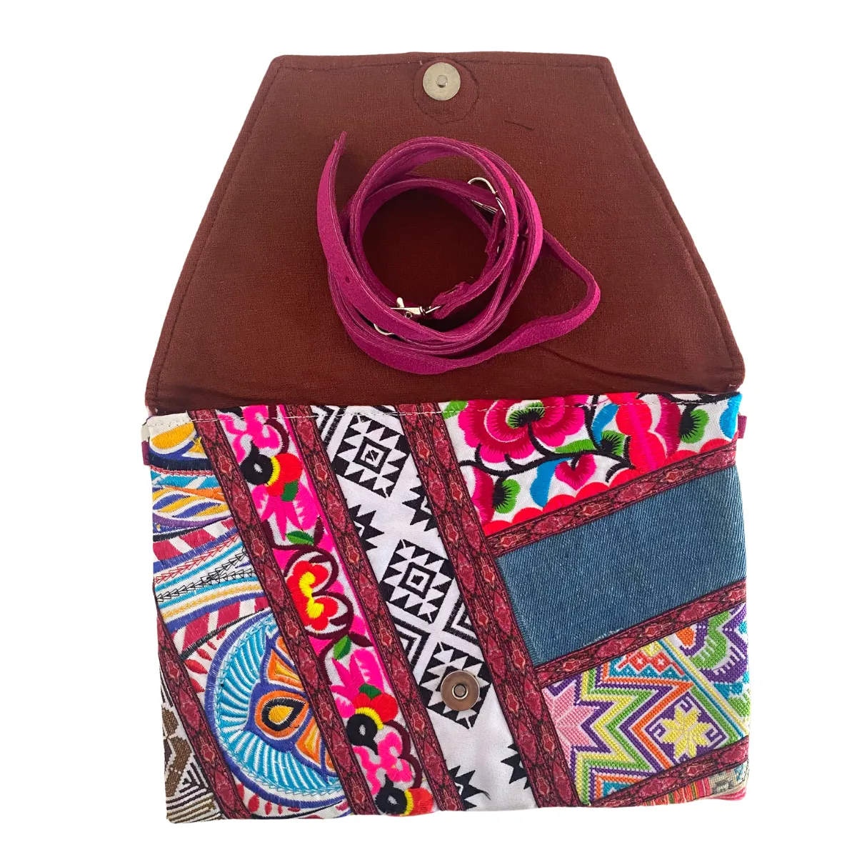 Patchwork Embroidered Clutch / iPad Bag - Thailand