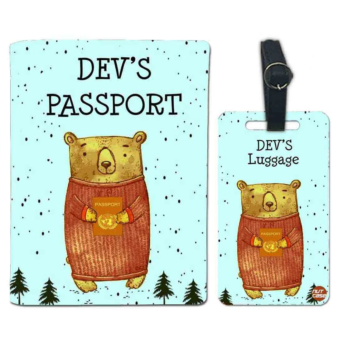 Personalised Passport Cover Travel Luggage Tag - Beer Panda