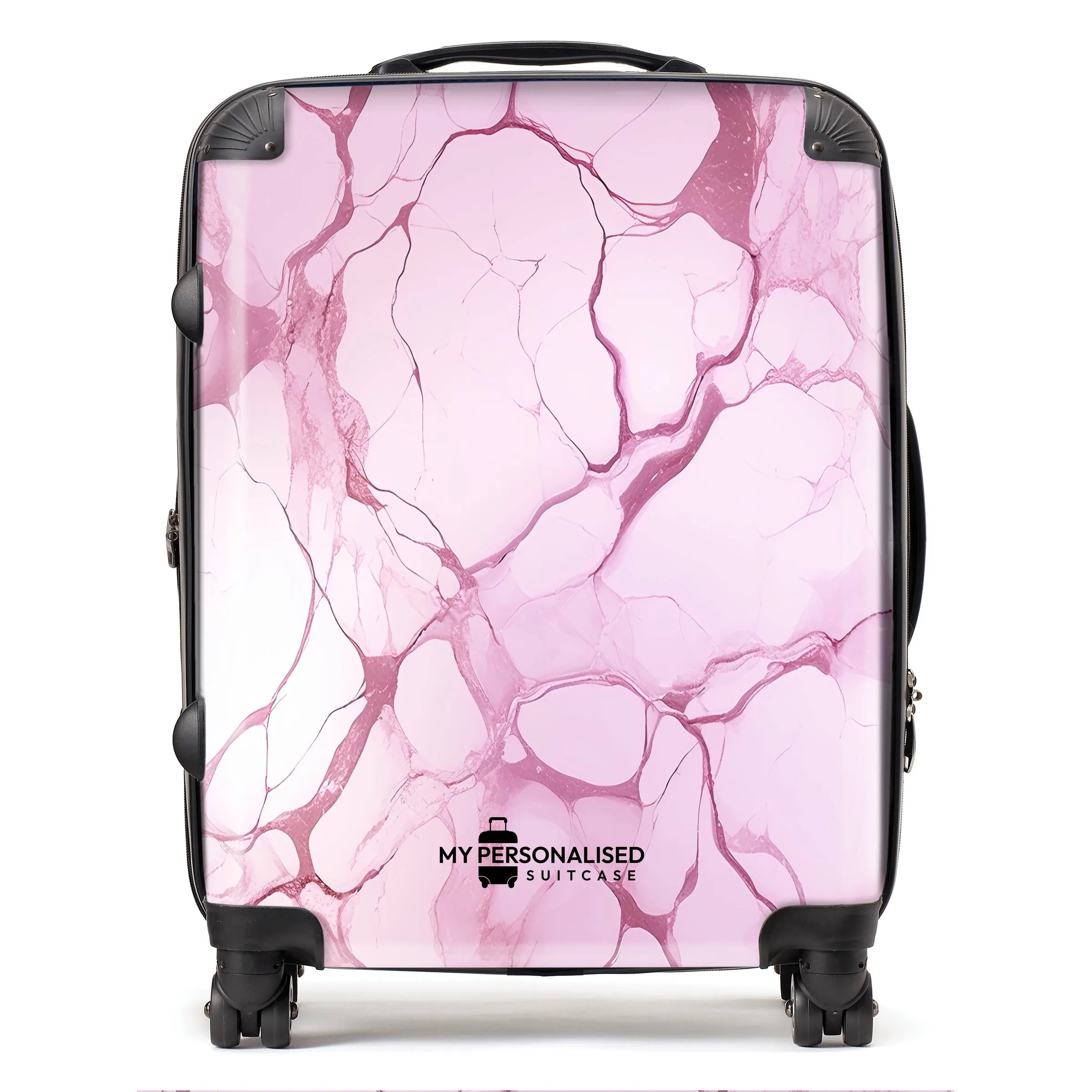 Personalised Pink Marble Suitcase