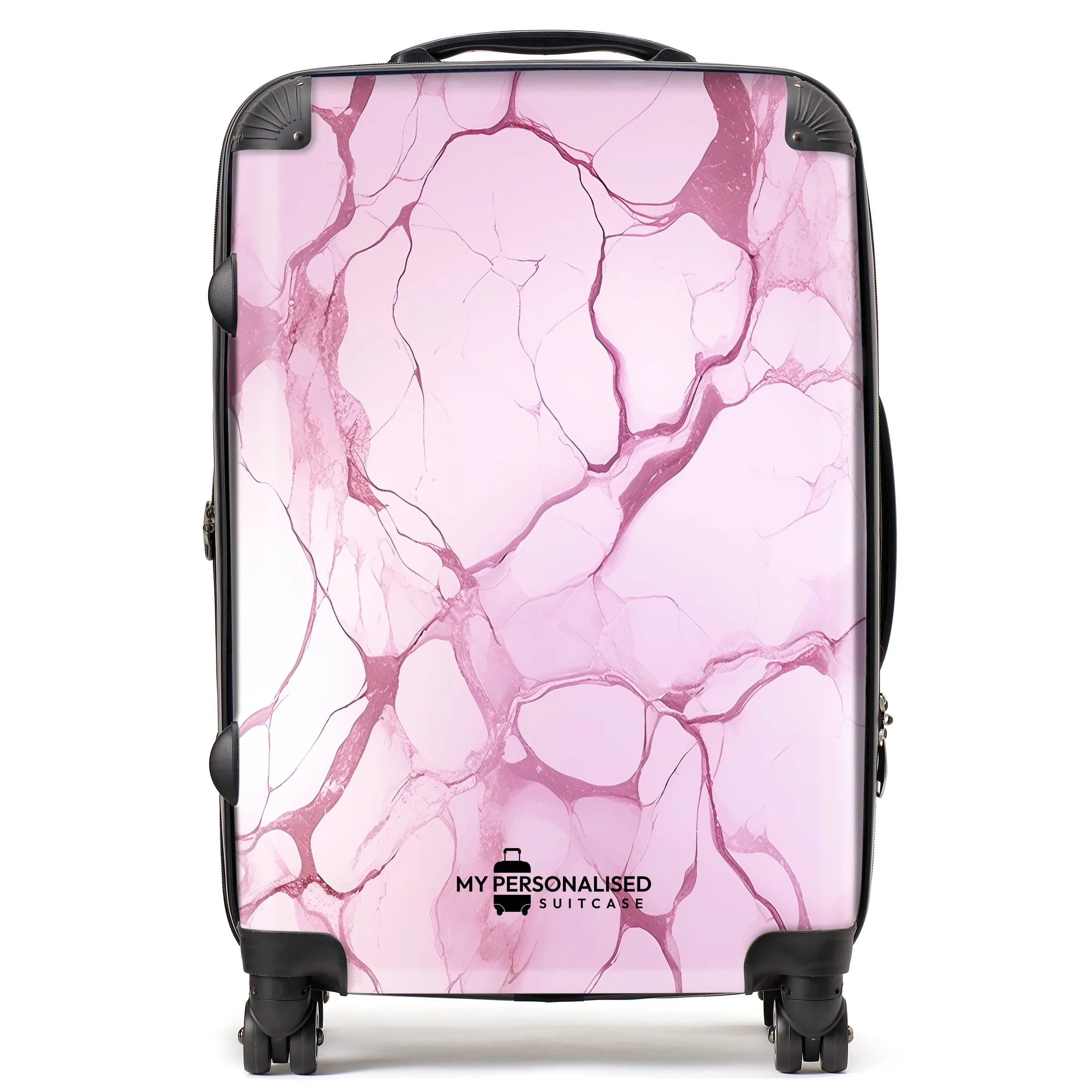 Personalised Pink Marble Suitcase