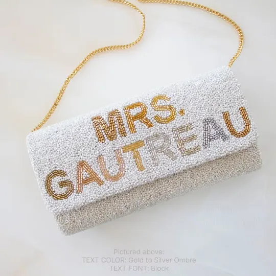 Personalized Mrs Clutch Bag with Photo (FOG)