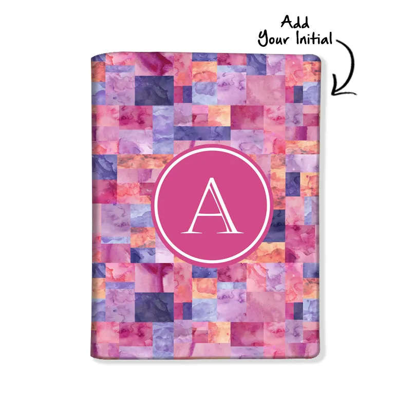 Personalized Passport Cover Travel Luggage Tag - Pink Marble Box