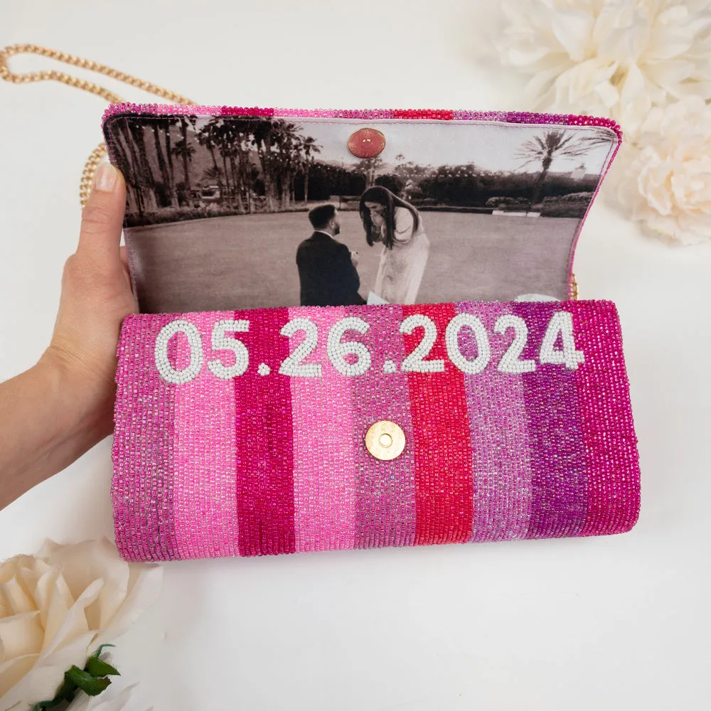 Pink Ombre Bridal Clutch Purse (FOG)