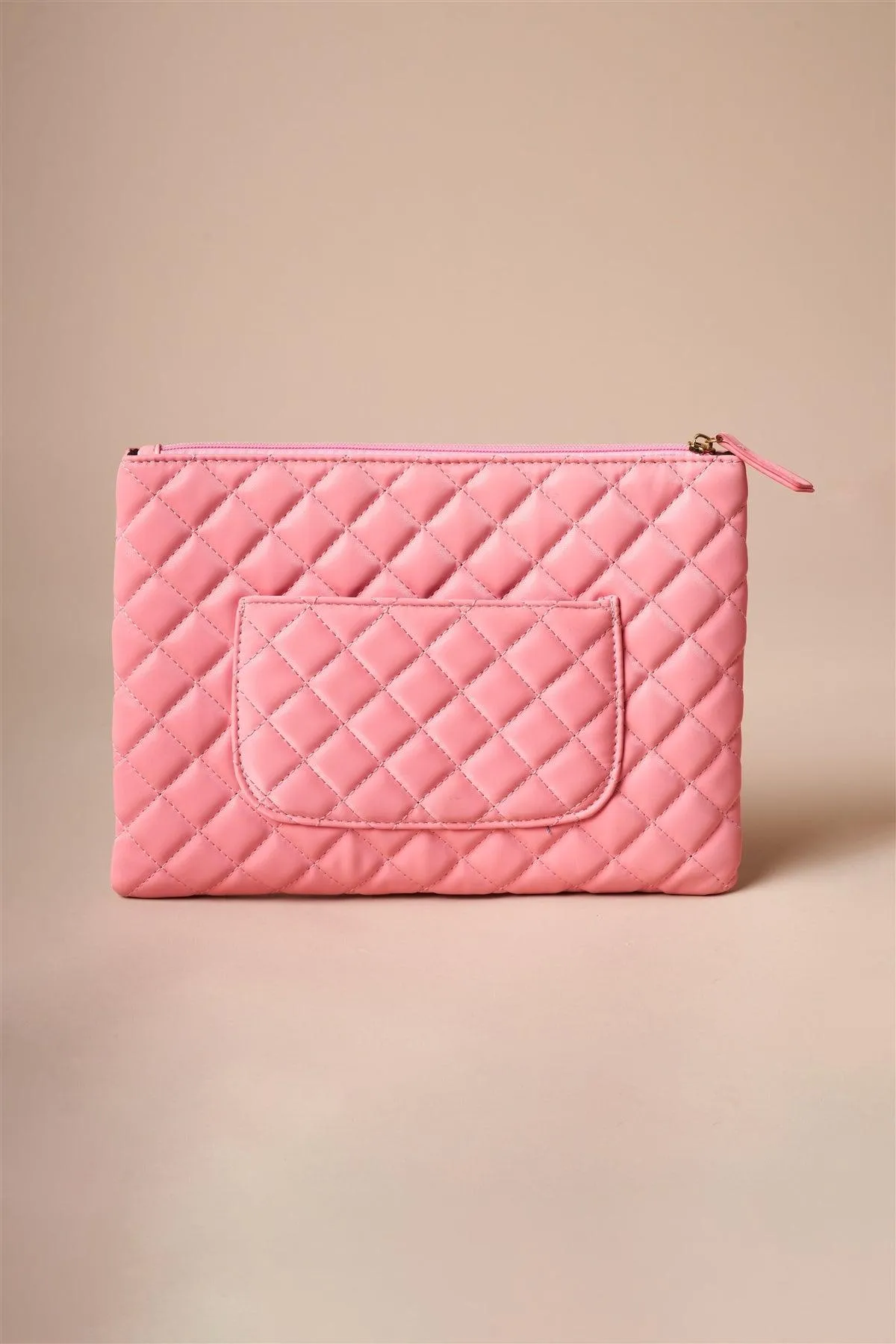 Pink Quilted Rectangle Pouch Bag /1 Bag