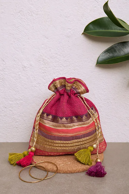 Pink Rani Potli Bag