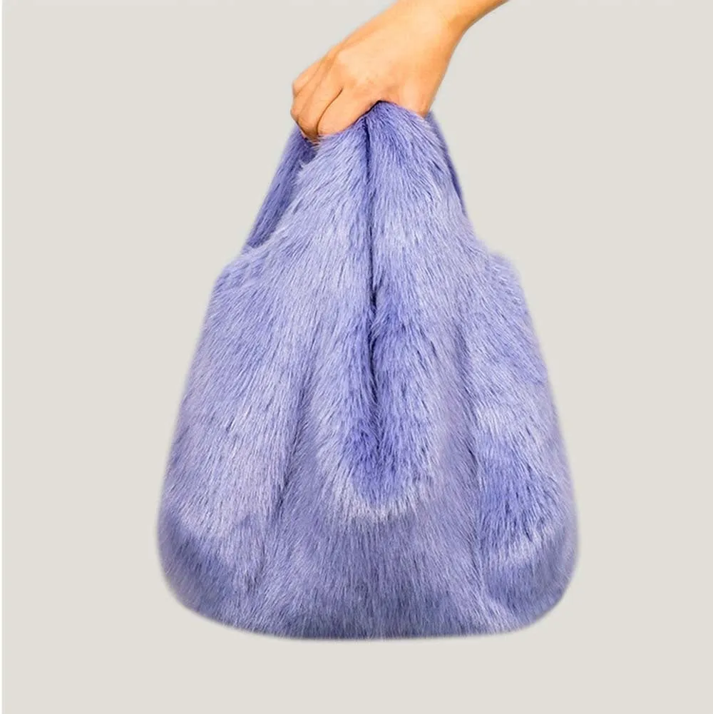 Plush Hobo Large Shopper Tote Bag For Winter