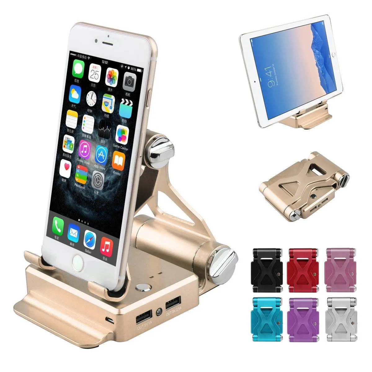 Podium Style Stand With Extended Battery Up To 200% For iPad, iPhone And Other Smart Gadgets