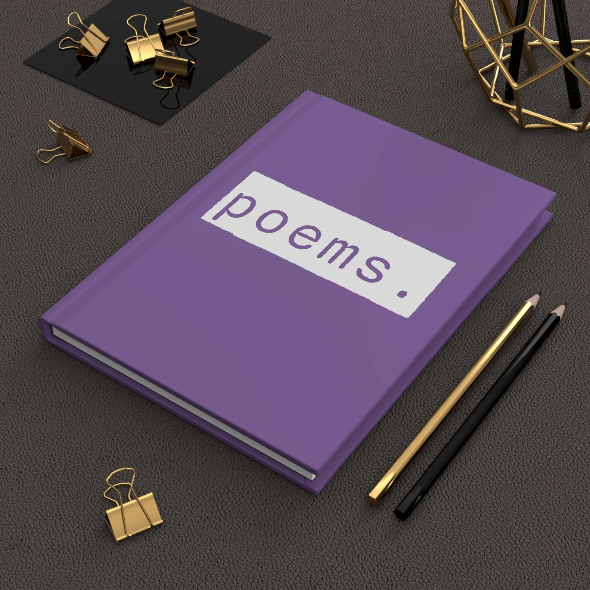 Poems Purple Matte Hardcover Journal | Blank Book for Notes | Lined Notebook Diary Idea Log