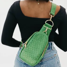 Pretty Simple | Waverly Woven Sling Bag (Free Strap Extender!): Emerald