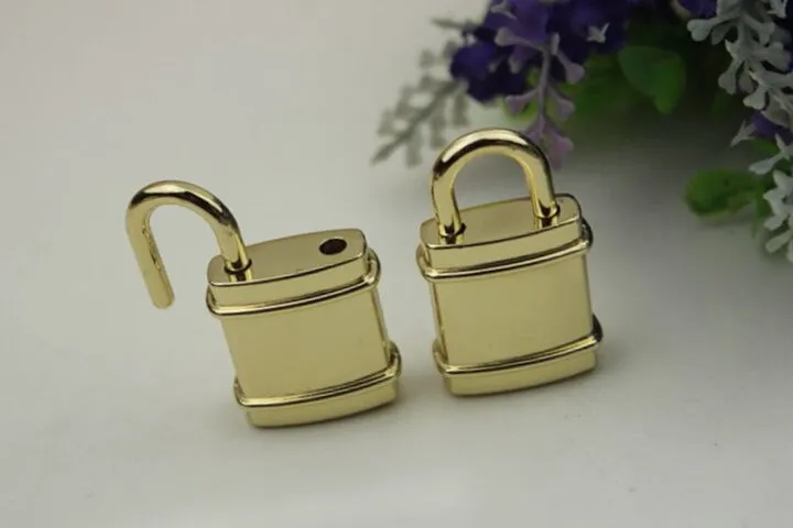 Purse Keyless Switch Padlock 22x40mm Charm Organizer Luggage Hardware Gold Lock And Key Closure Small Bag Clutch Metal Accessories Wholesale