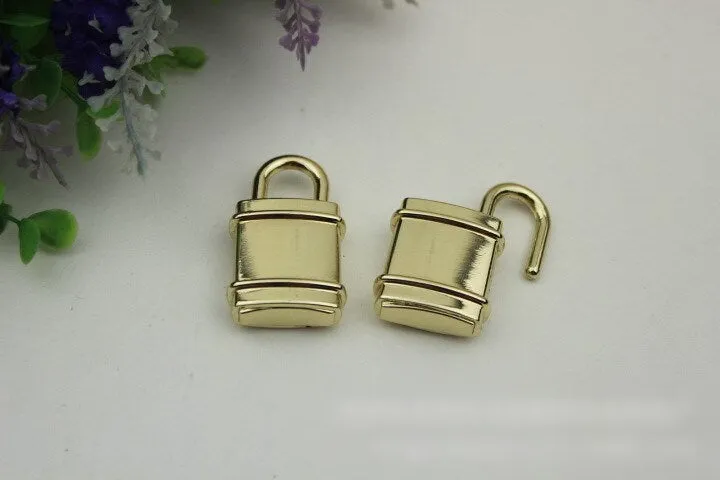 Purse Keyless Switch Padlock 22x40mm Charm Organizer Luggage Hardware Gold Lock And Key Closure Small Bag Clutch Metal Accessories Wholesale