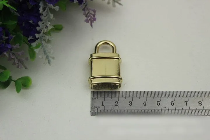 Purse Keyless Switch Padlock 22x40mm Charm Organizer Luggage Hardware Gold Lock And Key Closure Small Bag Clutch Metal Accessories Wholesale