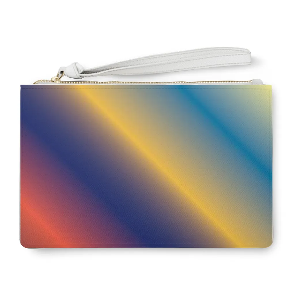 Rainbow Gradient Vegan Leather Handbag Clutch