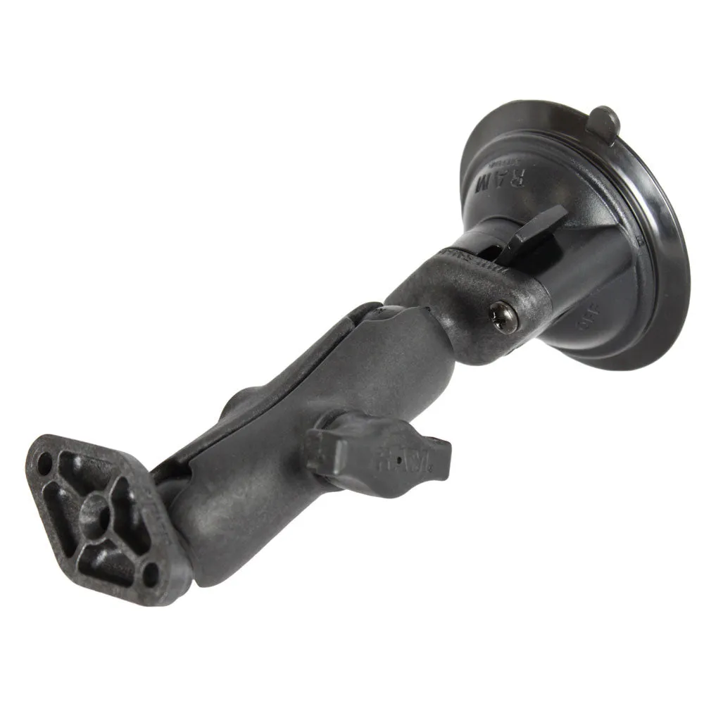 RAM Mount Composite Twist Lock Suction Cup w/Double Socket Arm & Double Base Adapter [RAP-B-166U]