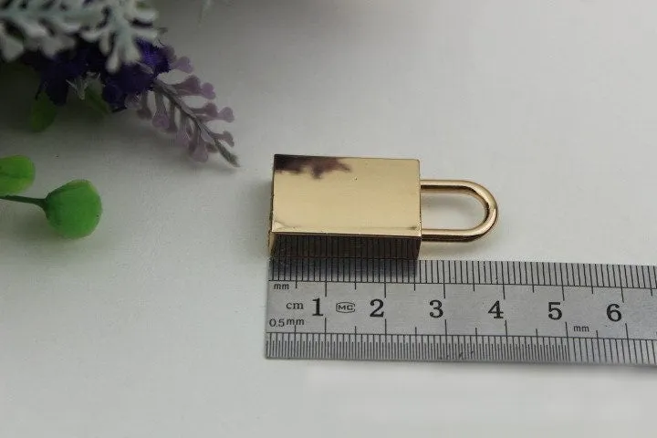 Rectangle Padlock 1 5/8" 40 mm Purse Charm Organizer Luggage Hardware Antique Gold Lock And Key Closure Small Bag Clutch Metal Accessories