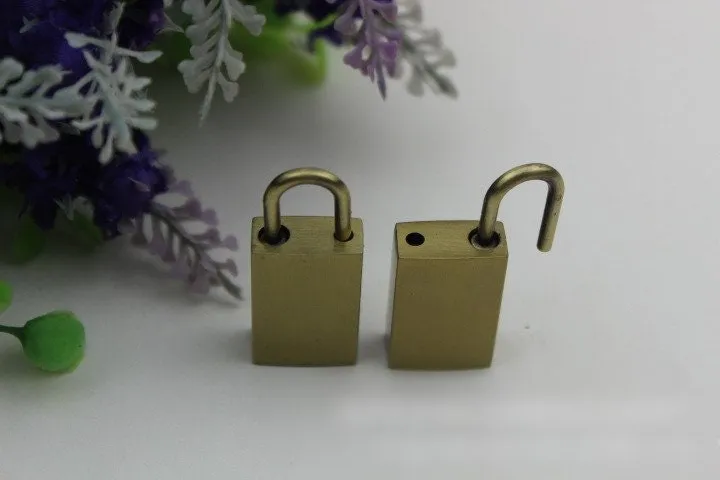 Rectangle Padlock 1 5/8" 40 mm Purse Charm Organizer Luggage Hardware Antique Gold Lock And Key Closure Small Bag Clutch Metal Accessories