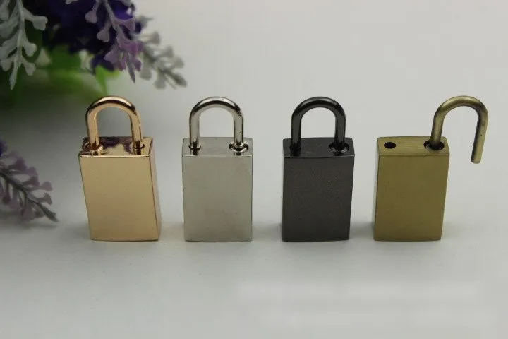 Rectangle Padlock 1 5/8" 40 mm Purse Charm Organizer Luggage Hardware Antique Gold Lock And Key Closure Small Bag Clutch Metal Accessories