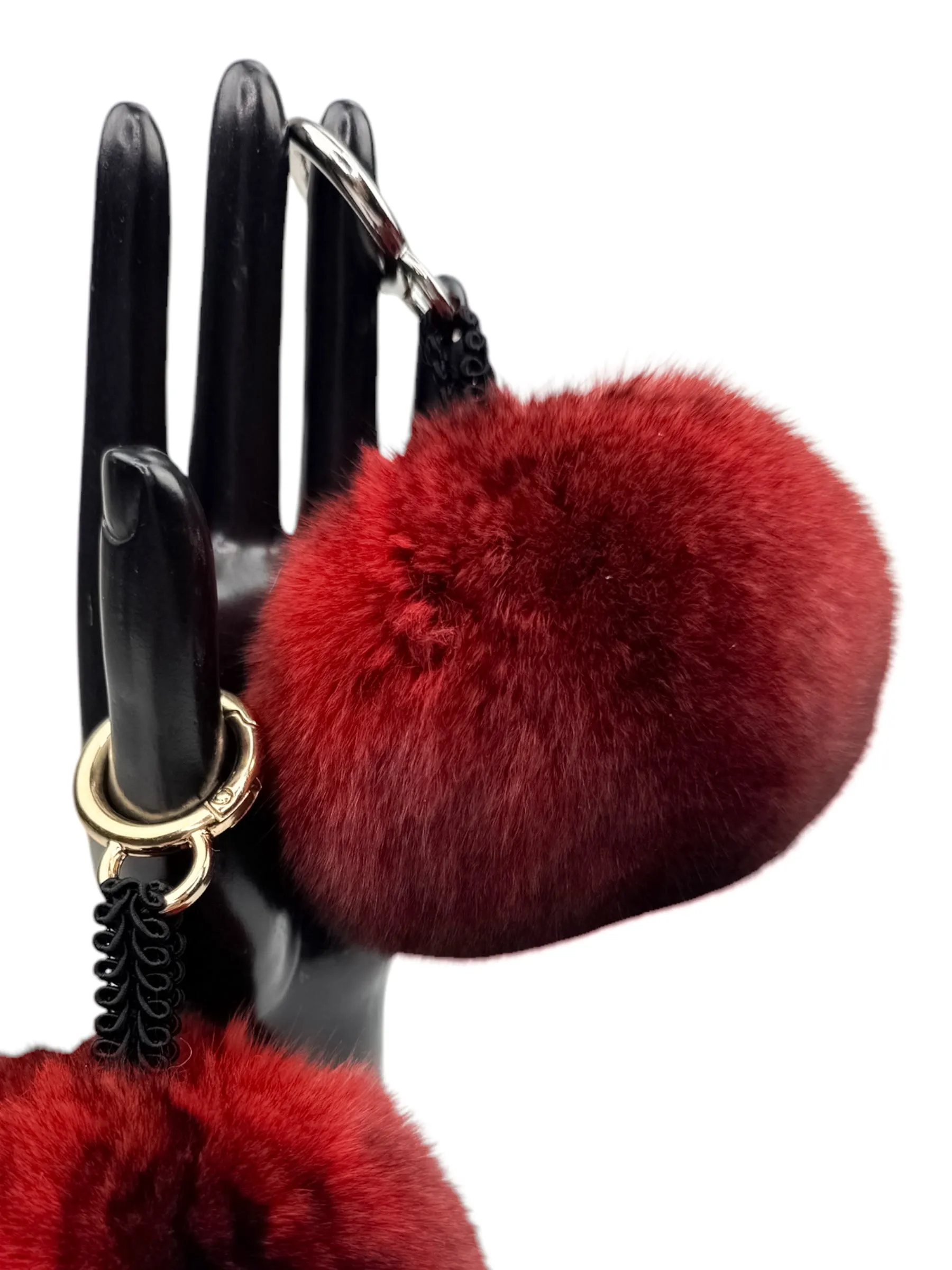 Red Chinchilla Fur Bag Charm