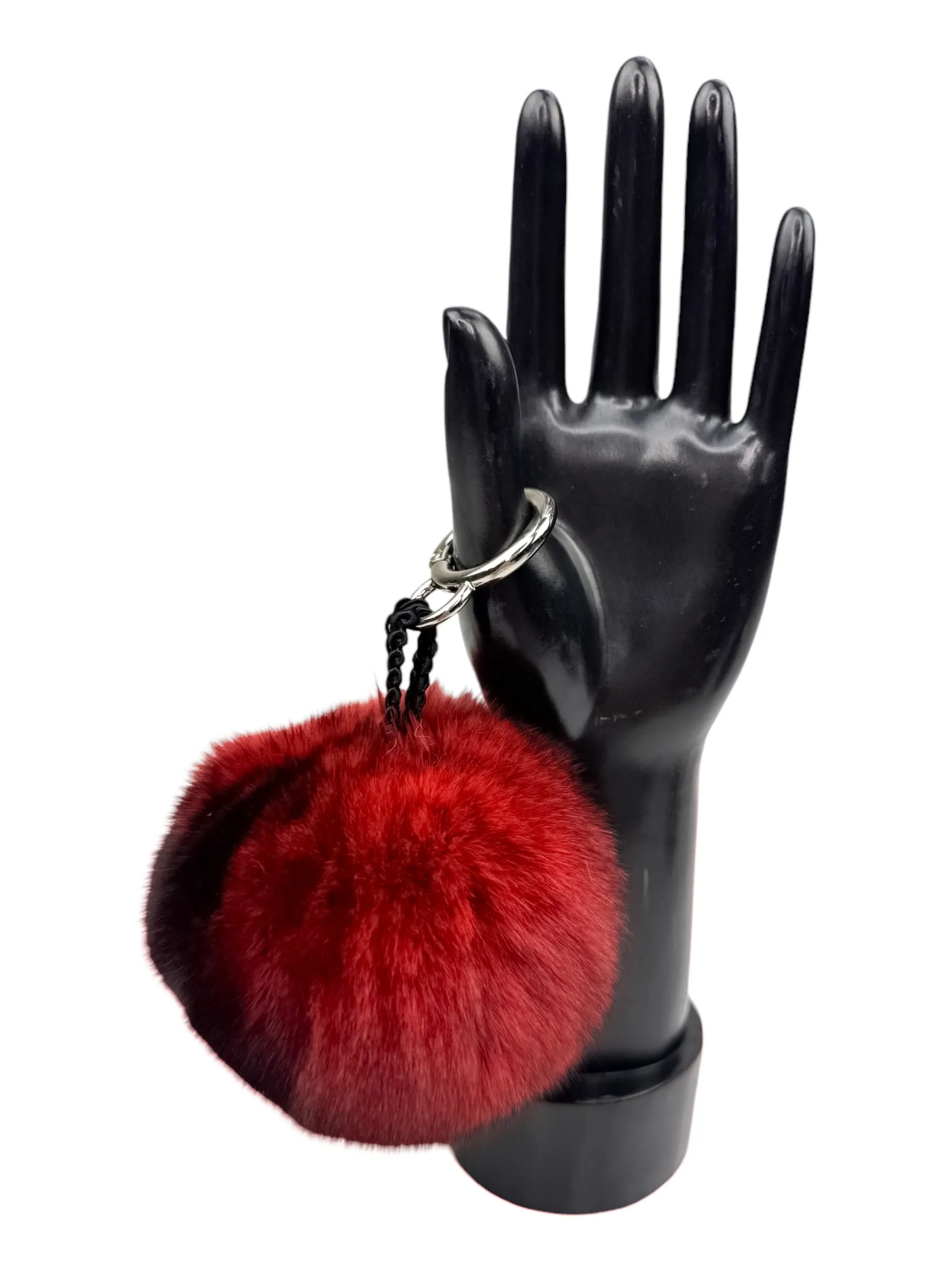 Red Chinchilla Fur Bag Charm