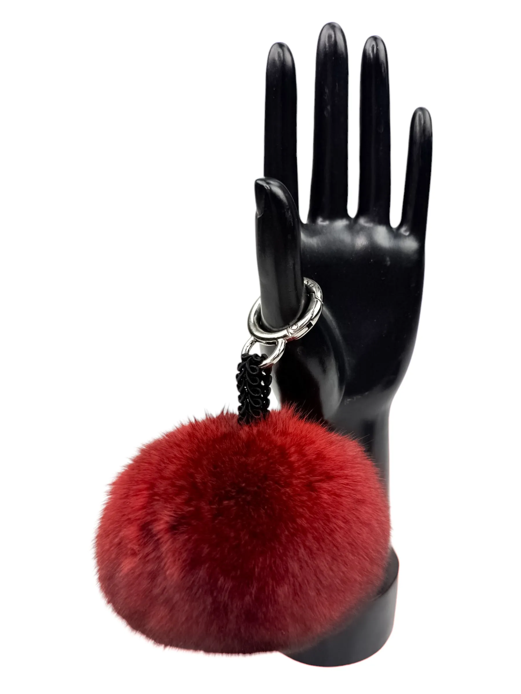 Red Chinchilla Fur Bag Charm