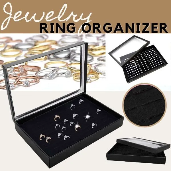 Ring Organizer Try with Transparent Lid Ring Holder