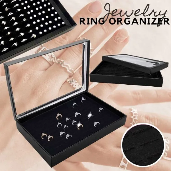 Ring Organizer Try with Transparent Lid Ring Holder