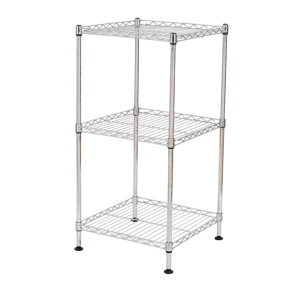 RONSHIN 3-Tier Household Metal Storage Racks Adjustable Shelves Organizer