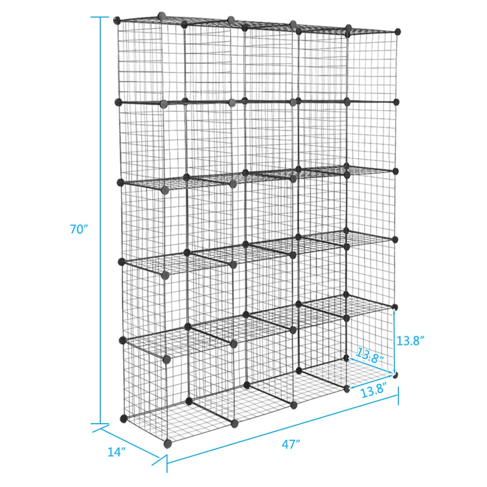 RONSHIN Diy 20-cube Storage Rack Multifunctional Unit Modular Organizer