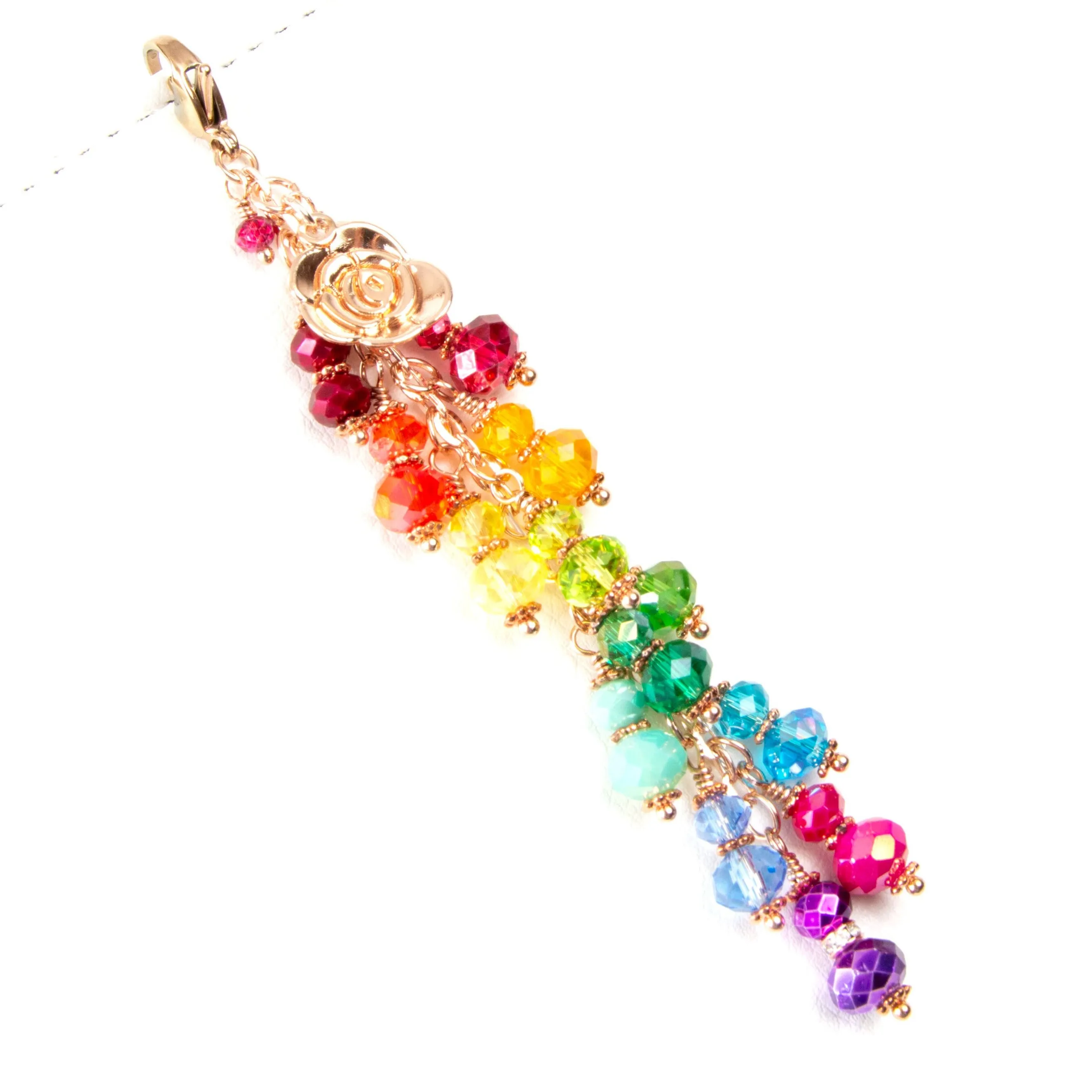 Rose Gold Rainbow Dangle Planner Charm