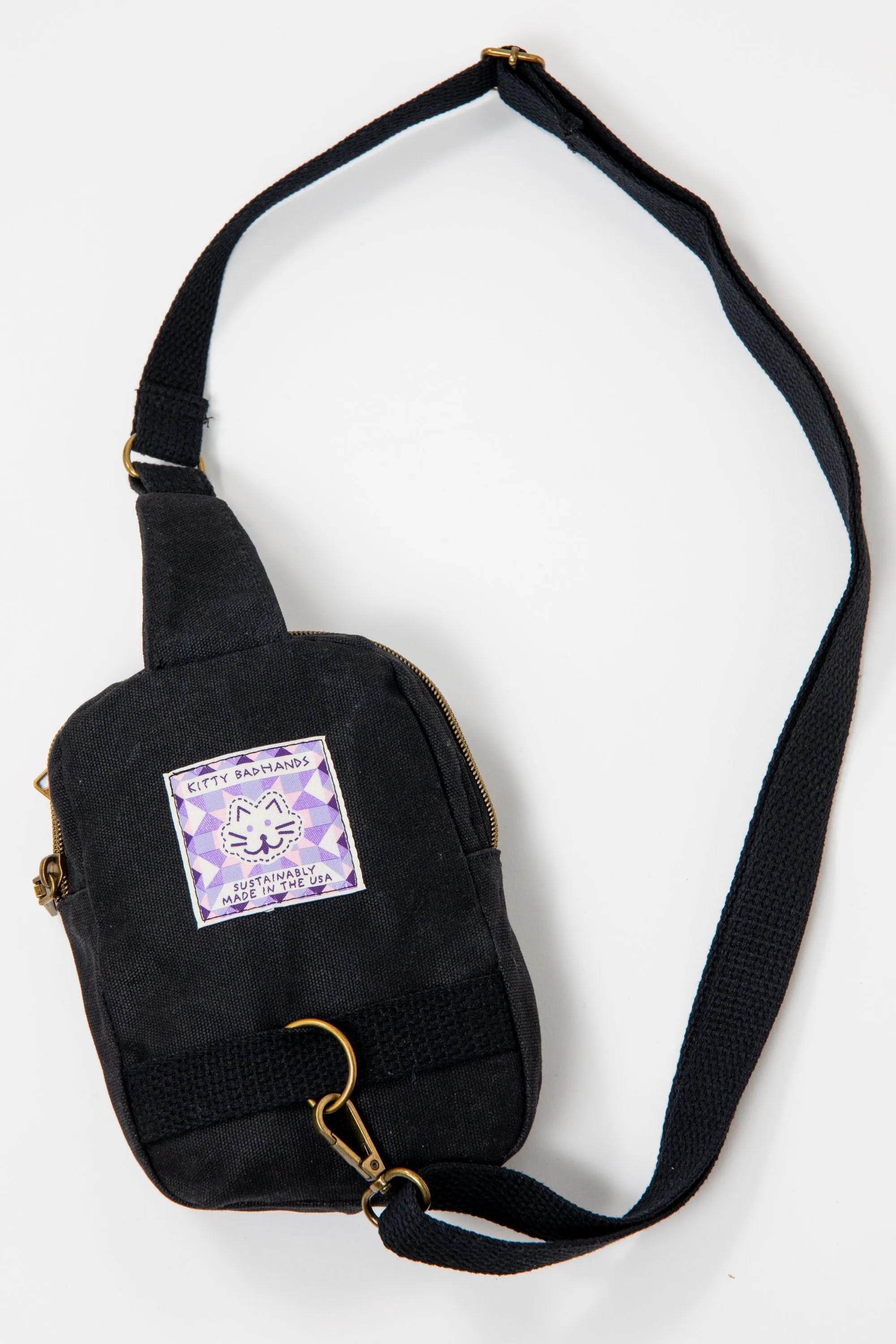 Rose of Sharon Crossbody - Black Canvas