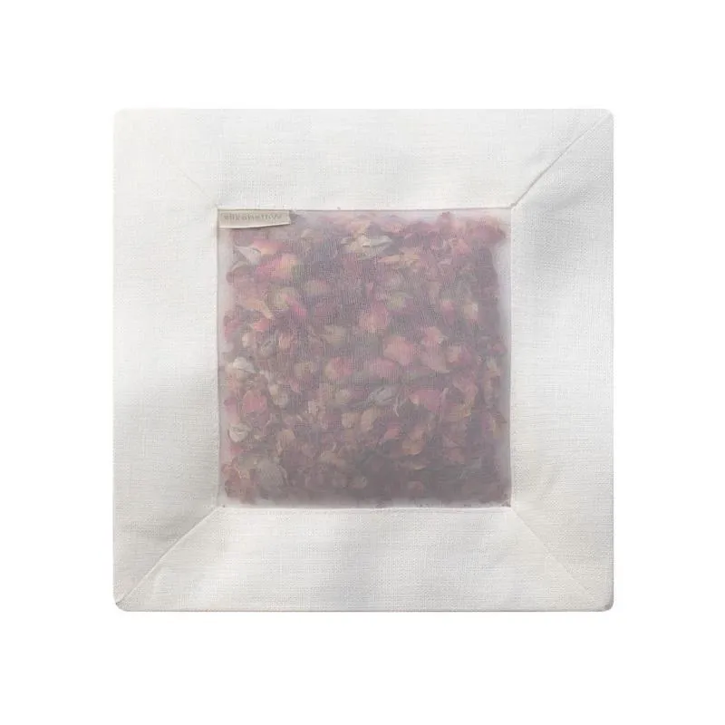 ROSE SQUARE SACHET IVORY LINEN