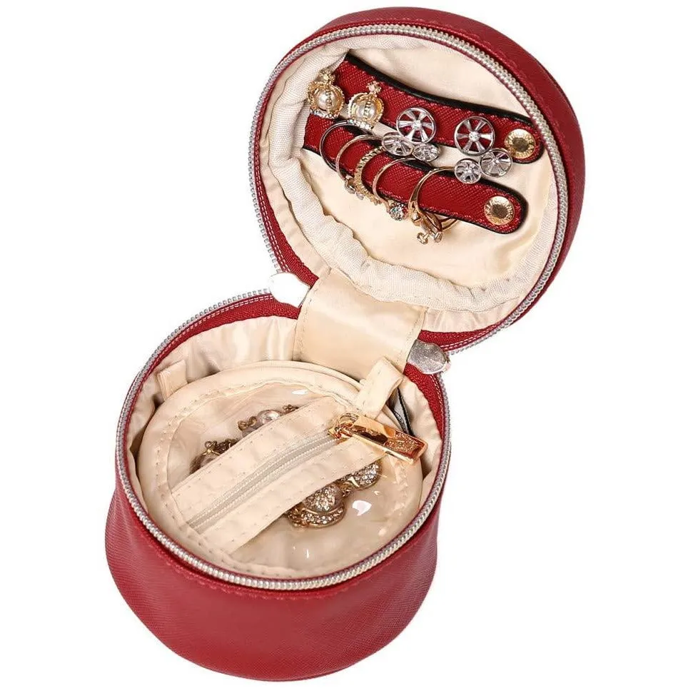 Round Jewelry Case Brandy