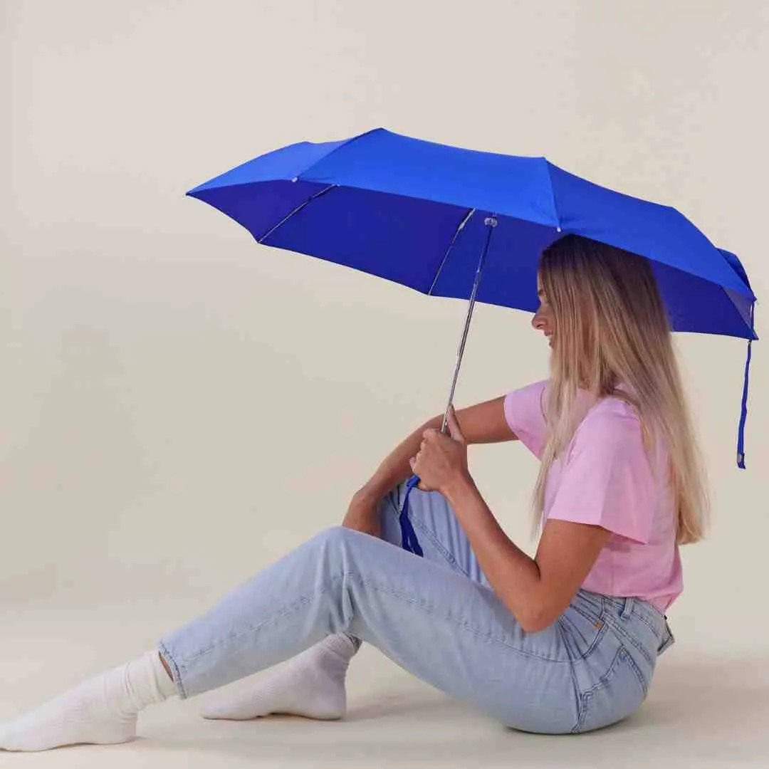 Royal Blue Compact Wind Resistant Umbrella