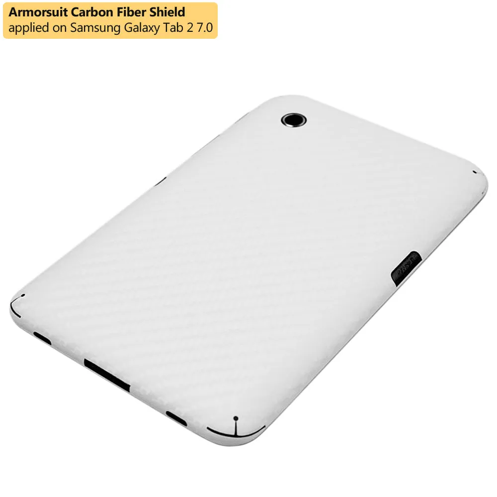 Samsung Galaxy Tab 2 7.0 Screen Protector   White Carbon Fiber Skin Protector