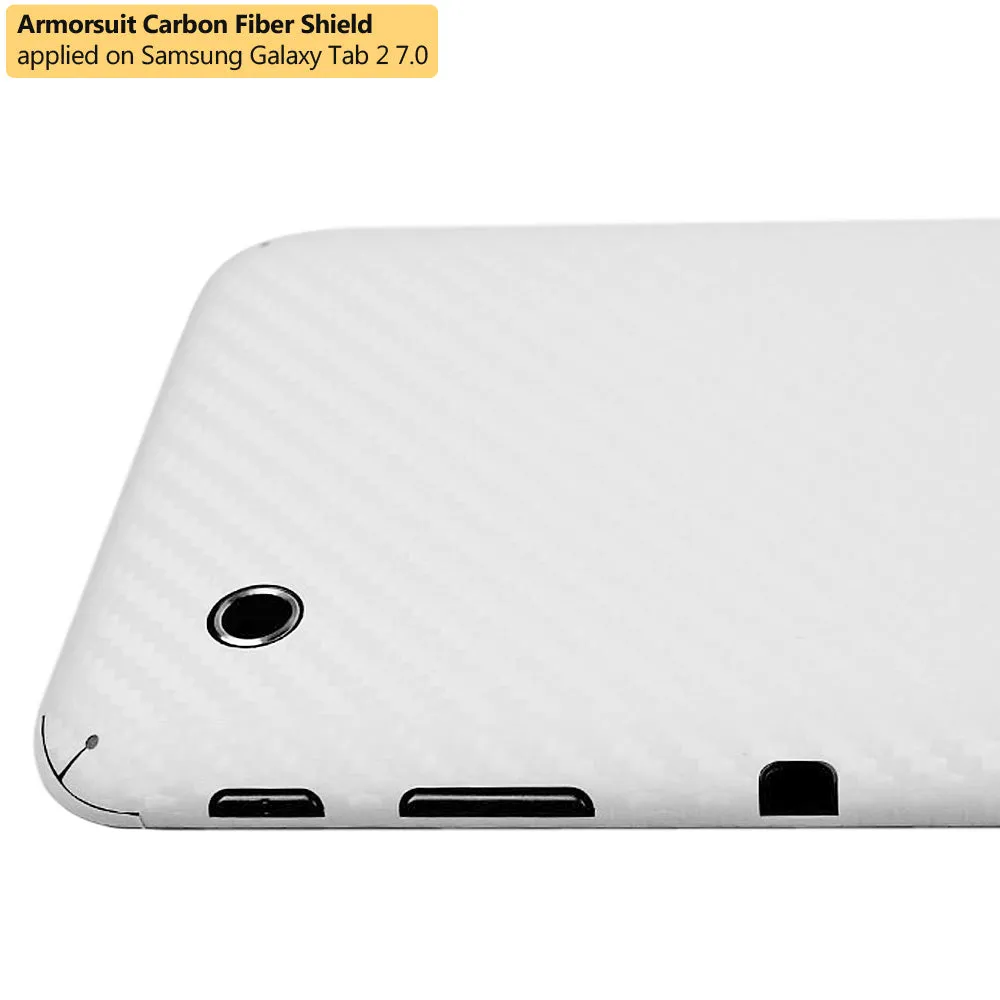 Samsung Galaxy Tab 2 7.0 Screen Protector   White Carbon Fiber Skin Protector