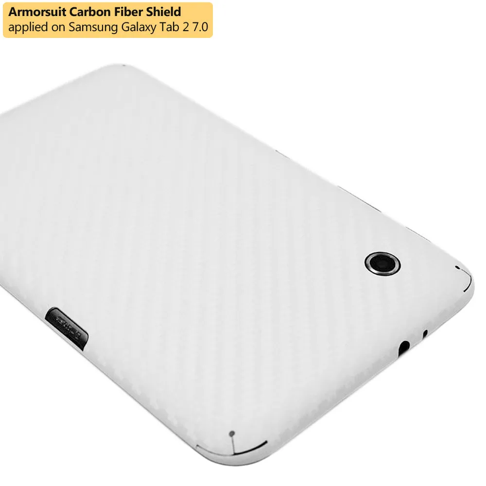 Samsung Galaxy Tab 2 7.0 Screen Protector   White Carbon Fiber Skin Protector