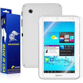 Samsung Galaxy Tab 2 7.0 Screen Protector   White Carbon Fiber Skin Protector