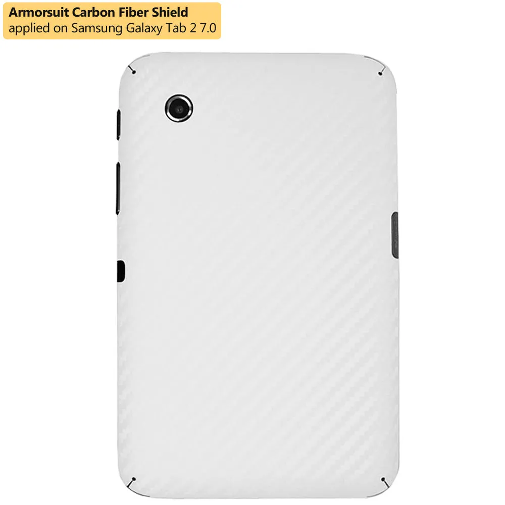 Samsung Galaxy Tab 2 7.0 Screen Protector   White Carbon Fiber Skin Protector