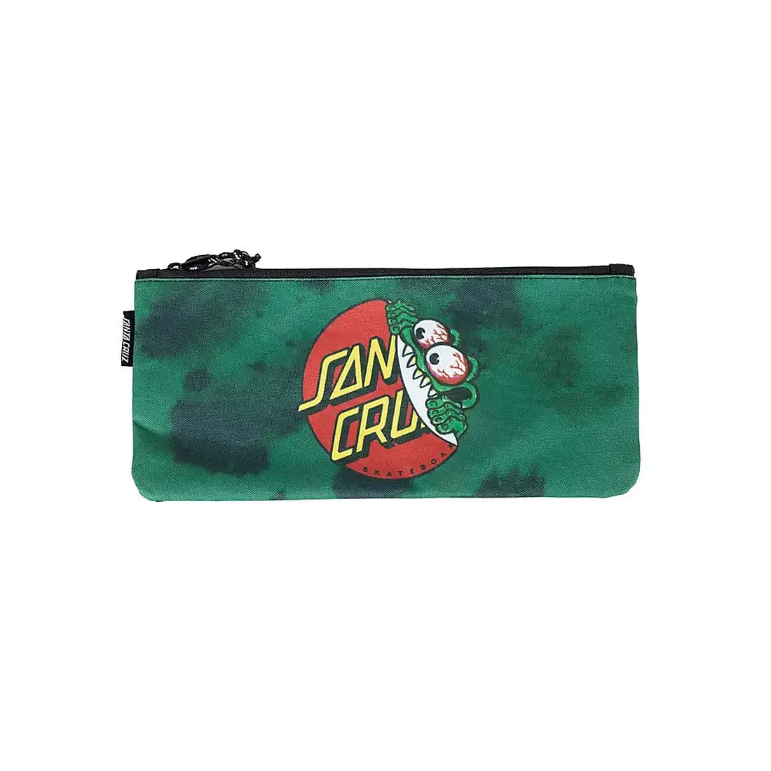 Santa Cruz Beware Dot Pencil Case - Green Tie Dye